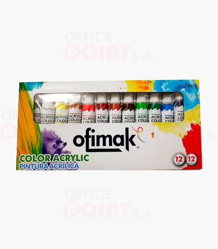 Caja de pintura acrílica de 12 colores