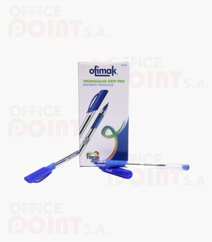 Lapicero azul trion grio 0.7